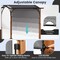 Costway 10 x 12 FT Outdoor Retractable Pergola with Retractable Canopy Wood Looking Posts Beige/Gray